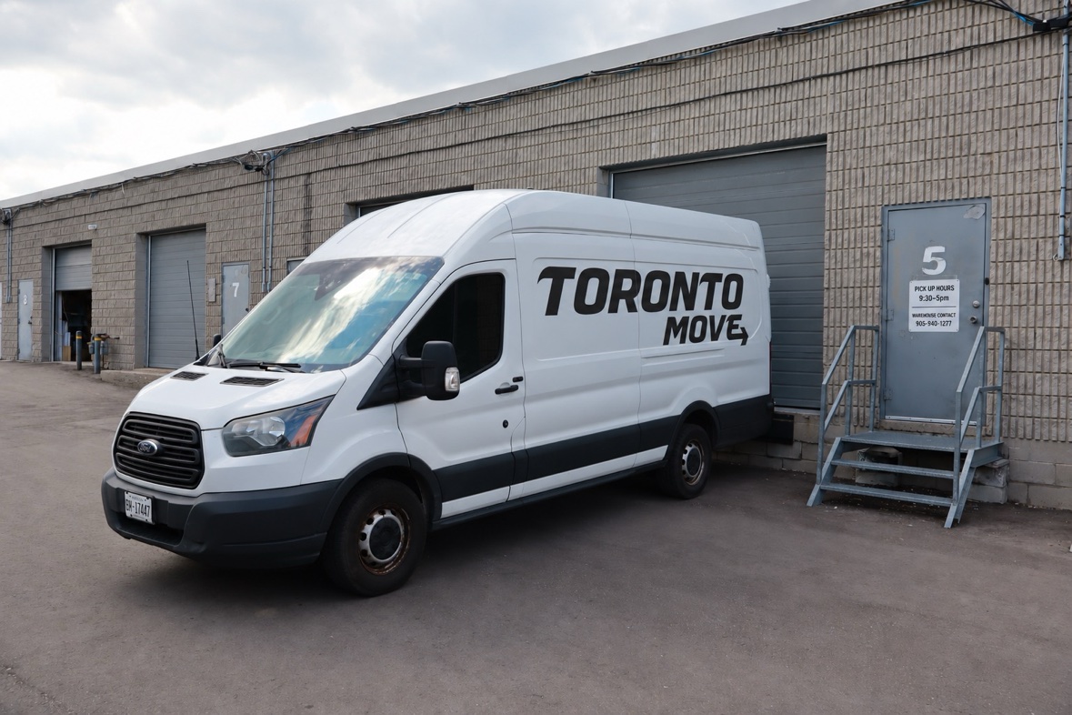 Toronto Move delivery van parked at the warehouse